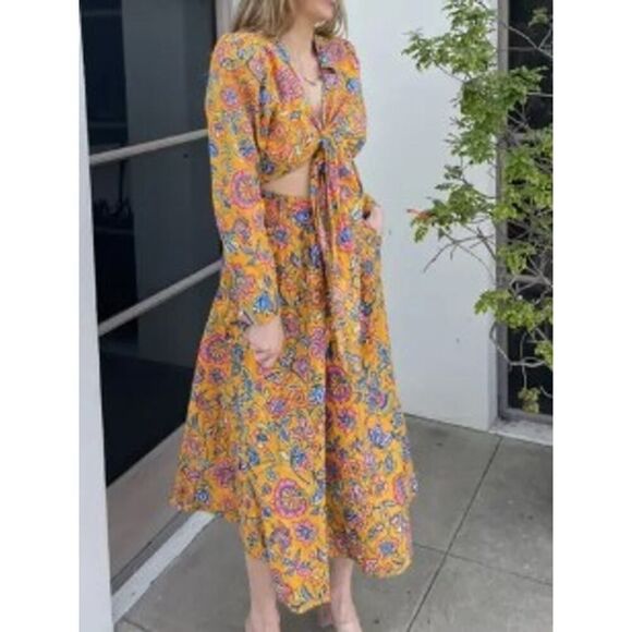 House of Harlow 1960 Dresses & Skirts - House of Harlow 1960 Cheyna Floral Orange Cut Out Dress Sz. M